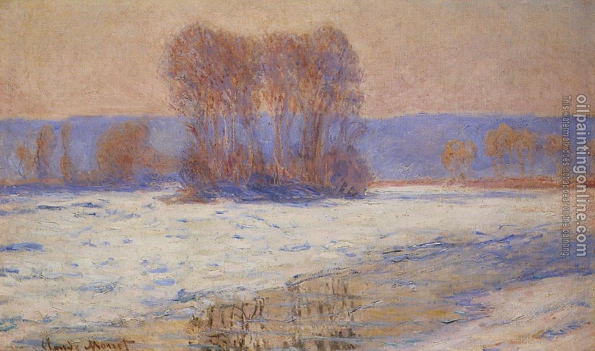 Monet, Claude Oscar - The Seine at Bennecourt in Winter